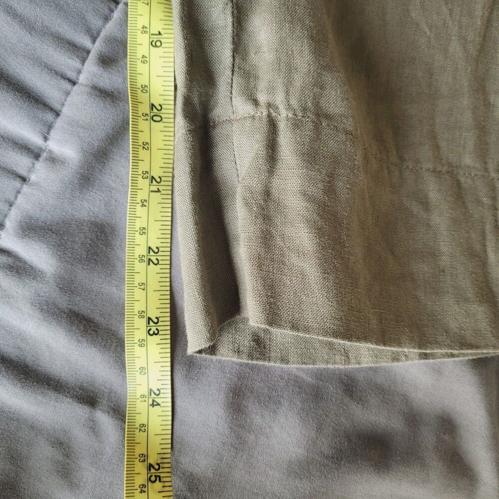Everlane Picnic Linen Jumpsuit Womens 2 Olive Green Button Front Wide Leg Crop - Picture 8 of 10